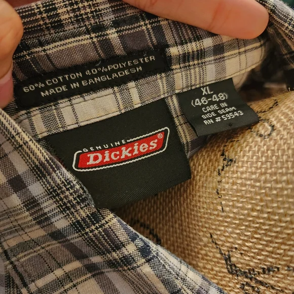 Dickies Grey Flannel Casual Button Down Long Sleeve Shirt XL - Picture 4 of 4